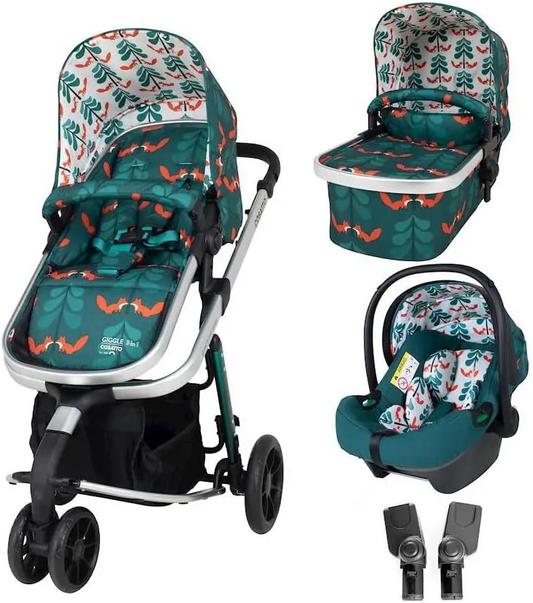 Cosatto Sistema de viagem Giggle 3 em 1, nascimento até 18 kg, carrinho de bebê, carrinho, alcofa e assento de carro tamanho, leve, compacto e fácil de dobrar inclui capa de chuva gratuita (para amigos)