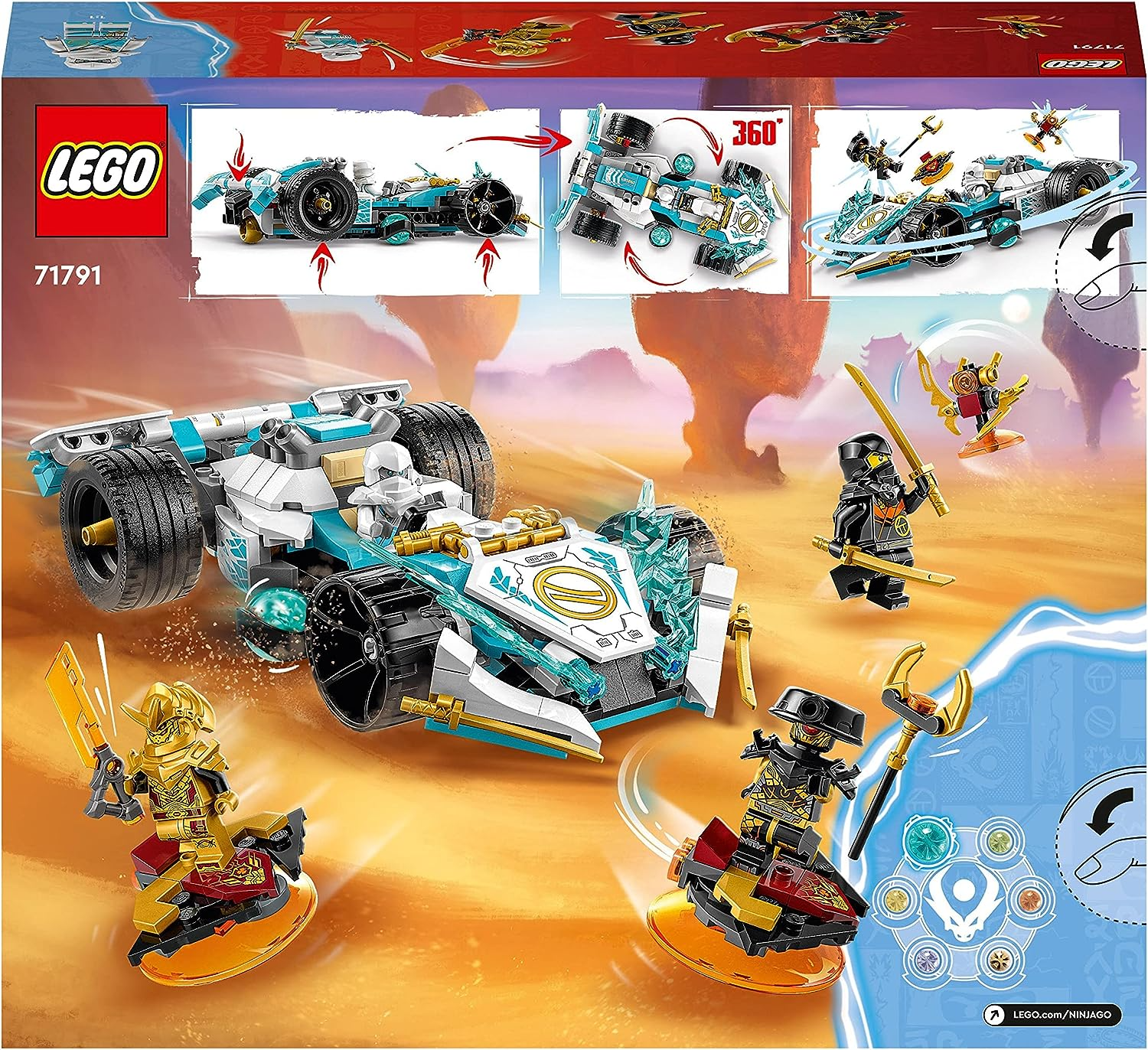 LEGO 71791 NINJAGO Zane's Dragon Power Spinjitzu Racing Car Toy para c LEGO 71791 NINJAGO Zane's Dragon Power Spinjitzu Racing Car Toy para c