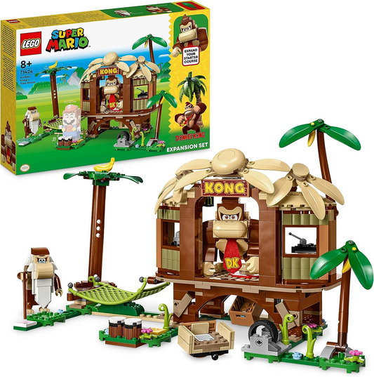 LEGO 71424 Super Mario Donkey Kong Set de Expansión Casa del Árbol, Casa del Árbol para Construir con 2 Figuras de Personajes, Set de Juego para Niños, Niños y Niñas a Partir de 8 Años, para Combinar con un Curso para Principiantes