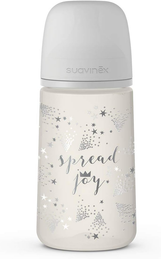 Suavinex Tetina Anatómica de Silicona de Flujo Medio para Bebés de 0 a 6 Meses, 307120 Gris, 270 Mililitros