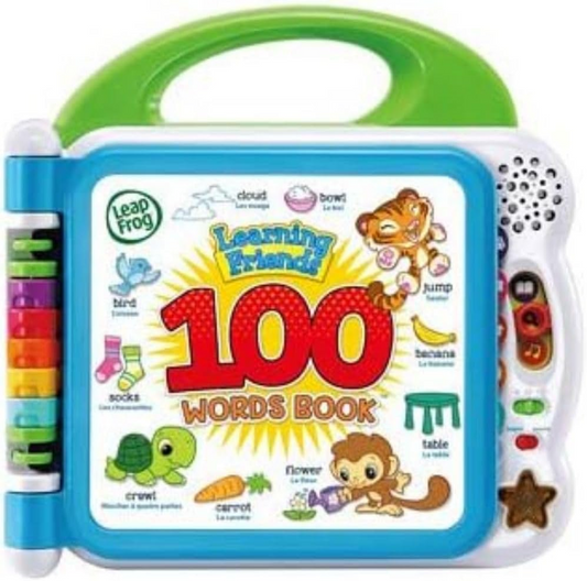 LeapFrog 601503 Learning Friends 100 palavras Livro para bebês Livro educacional e interativo bilíngue Brinquedo para crianças e pré-escola Meninos e meninas de 1, 2, 3, 4 anos ou mais, multicolorido, tamanho único