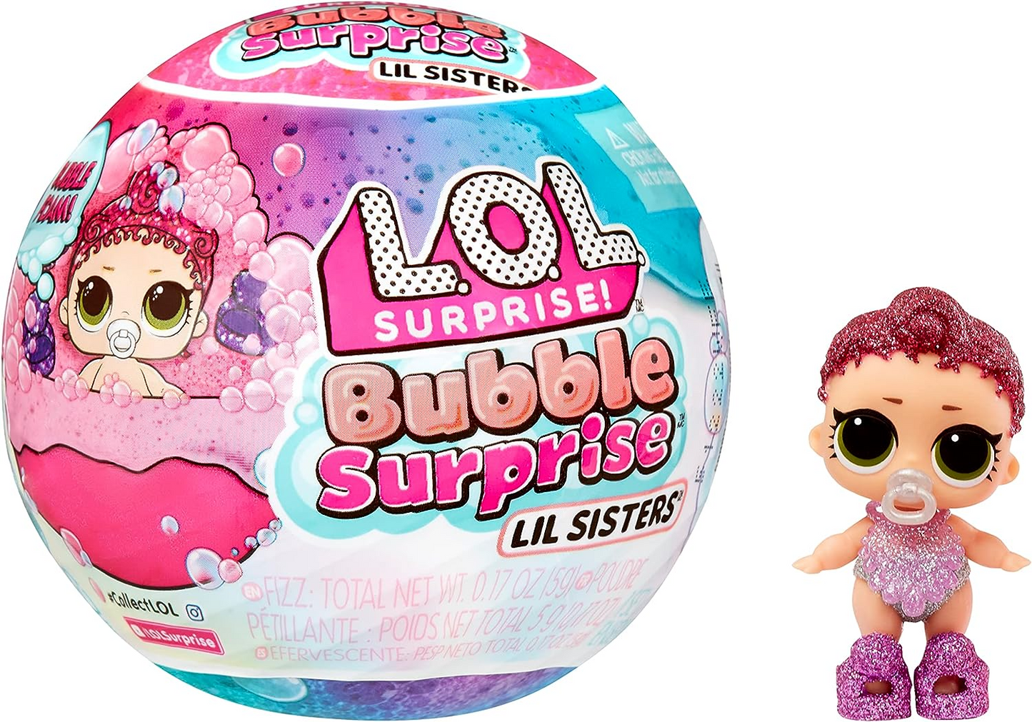 LOL Surprise Bubble Surprise Lil Sisters - VARIEDADE ALEATÓRIA - Boneca colecionável, irmãzinha, surpresas, acessórios, Bubble Surprise Unboxing e Bubble Foam Reaction - Ótimo para crianças de 4 anos ou mais