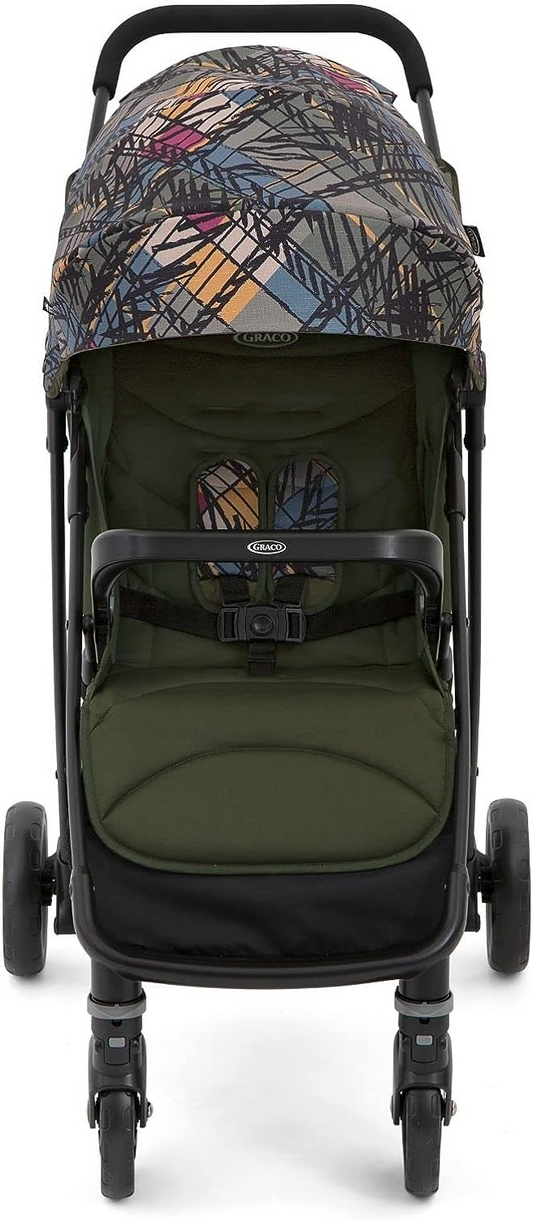 Cochecito Graco Breaze Lite2/cochecito compacto con cubierta para la lluvia - Adecuado desde el nacimiento hasta aprox. 4 años (0-22kg). Ligero con solo 6,5 kg, Couture Fern Fashion