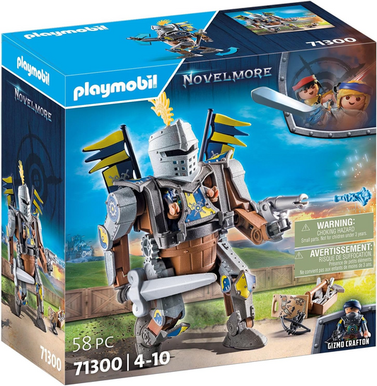 Playmobil 71300 Novelmore - Fighting Robot, Knight Gizmo Crafton y su fuerte robot de lucha, torneo, castillo medieval, juguete de caballeros, juego de rol divertido e imaginativo, set de juego apto para niños a partir de 4 años