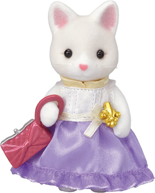Sylvanian Families 6003 LA GRANDE SOEUR CHAT SOIE Silk Cat Town Girl Series Playset, Multicolor, Estampado