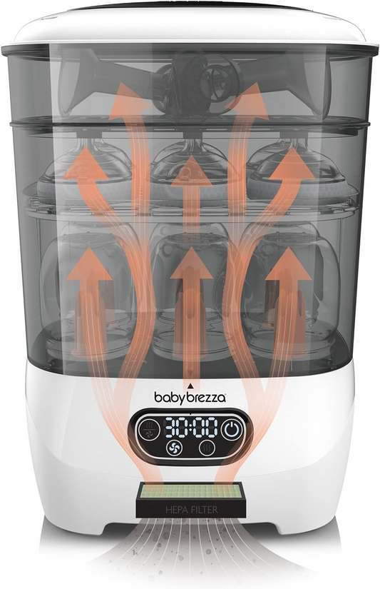 Baby Brezza Esterilizador e Secador de Mamadeiras avançado - Esterilizador elétrico Máquina a vapor - Filtração HEPA 220W