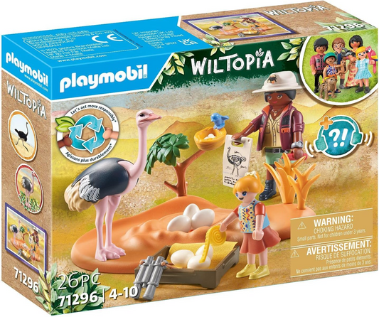 Playmobil 71296 Wiltopia Nido de Avestruz, Experiencia Safari con Efecto de Aprendizaje Animal, Juguete Educativo Hecho de Material Sostenible, Juego de Rol Divertido e Imaginativo, Juegos Adecuados para Niños a Partir de 4 Años