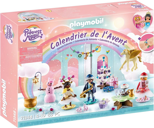 Playmobil 71348 Calendario de Adviento - Navidad bajo el Arco Iris, Cuenta atrás para Navidad, Incluye 24 puertas para abrir todos los días de diciembre, Juguete navideño para niños a partir de 4 años