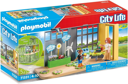 Playmobil 71331 Aula de meteorologia da City Life School, sala de aula de brinquedo, brinquedo educativo, compatível com outros conjuntos escolares, conjunto adequado para crianças de 4 anos ou mais