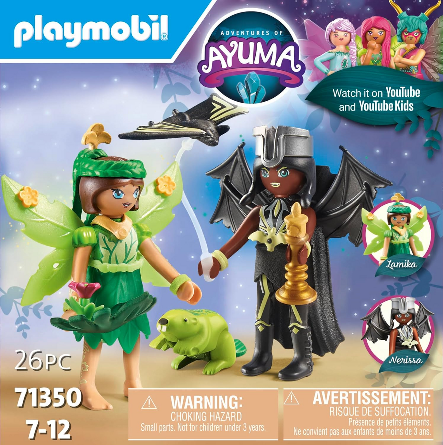 Playmobil 71350 Aventuras de Ayuma - Fada da Floresta e Fada do Morcego com Animais da Alma, floresta mística, fadas da lua e da alma, encenação divertida e imaginativa, conjuntos de jogos adequados para crianças de 7 anos ou mais