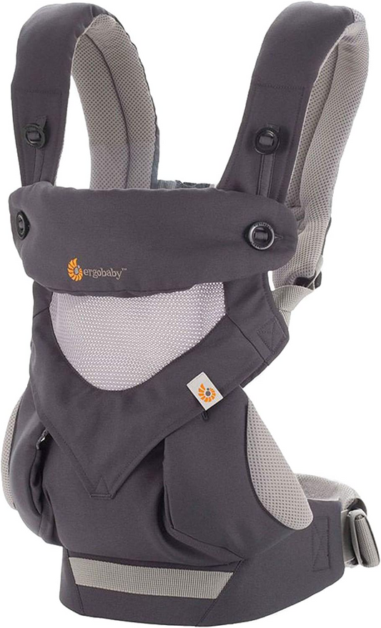 Ergobaby Porta-bebês para bebês, 360 Cool Air Carbon Grey, porta-bebês ergonômico de 4 posições e mochila