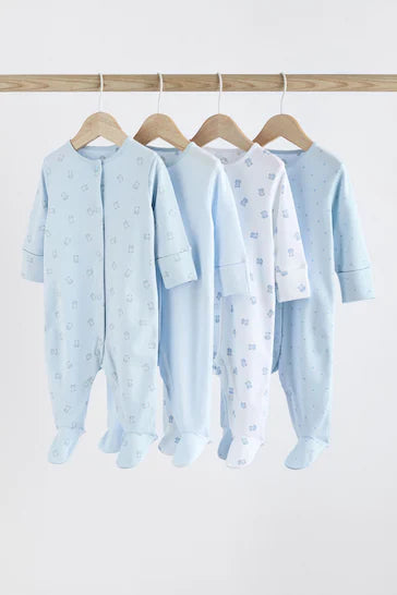 |BabyBoy| Pacote De 4 Pijamas Blue Baby Bear (0-2 anos)