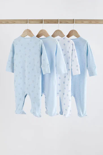 |BabyBoy| Pacote De 4 Pijamas Blue Baby Bear (0-2 anos)