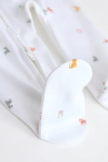 |BabyGirl| Macacões De Bebê Com Personagem Branco Brilhante - 4 Pacotes (0-2 anos)