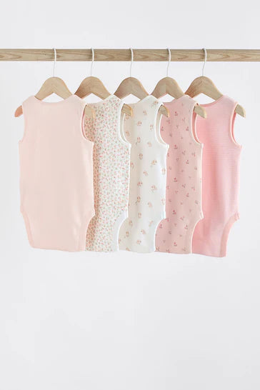 |Niña| Pack de 5 chalecos para bebé Conejito Rosa