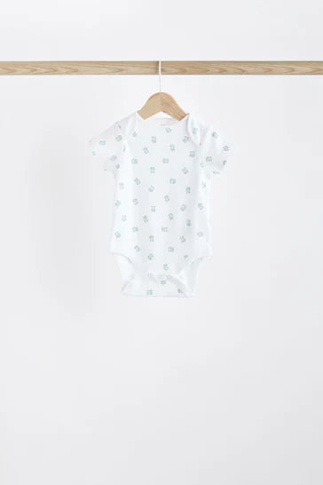 |BabyBoy| Body Para Bebê De Manga Curta Blue Bear, Pacote Com 7