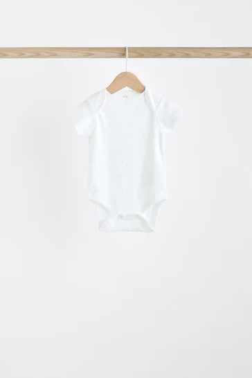 |BabyBoy| Body Para Bebê De Manga Curta Blue Bear, Pacote Com 7