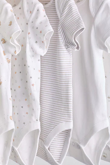 |BabyGirl| Body Branco Manga Curta Para Bebê Pacote Com 5