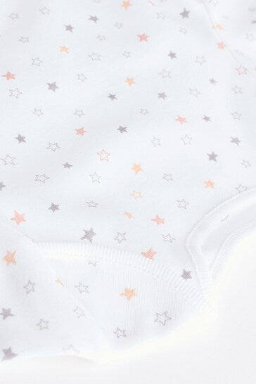 |BabyBoy| Macacões Brancos Delicados Com Estampa Animal De Manga Comprida Para Bebês, Pacote Com 7