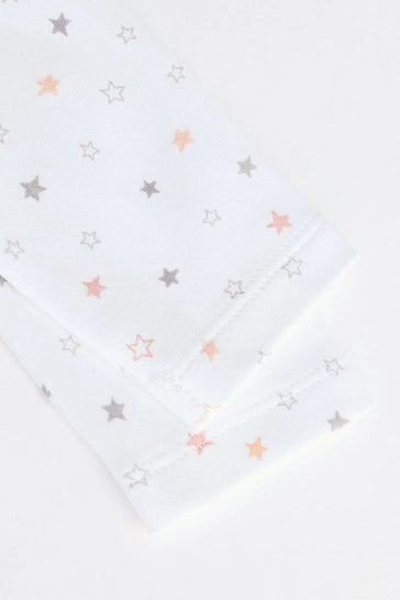 |BabyBoy| Macacões Brancos Delicados Com Estampa Animal De Manga Comprida Para Bebês, Pacote Com 7