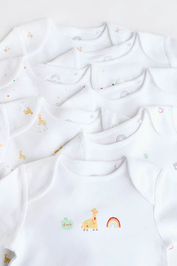 |BabyBoy| Body Branco Manga Curta Para Bebê Pacote Com 7