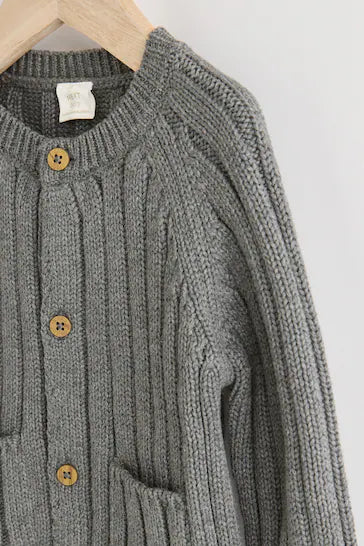 |BabyBoy| Cardigã Tricotado Para Bebê 100% Algodão - Grey Little Man (0 meses a 2 anos)