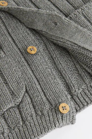 |BabyBoy| Cardigã Tricotado Para Bebê 100% Algodão - Grey Little Man (0 meses a 2 anos)