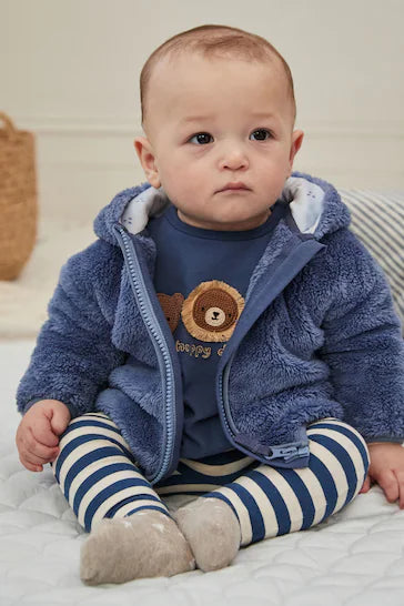 |BabyBoy| Jaqueta De Lã Aconchegante Para Bebê - Azul Marinho (0 meses a 2 anos)