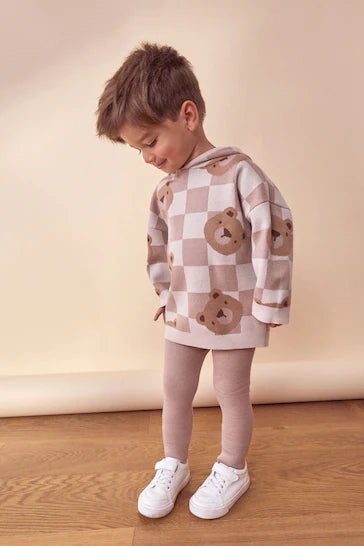 |Boy| Conjunto De Moletom e Leggings De Malha Neutral Bears (3 meses a 7 anos)