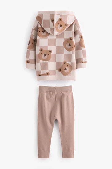 |Boy| Conjunto De Moletom e Leggings De Malha Neutral Bears (3 meses a 7 anos)