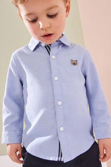 |Niño| Camisa Oxford de manga larga - Carácter azul (3 meses a 7 años)