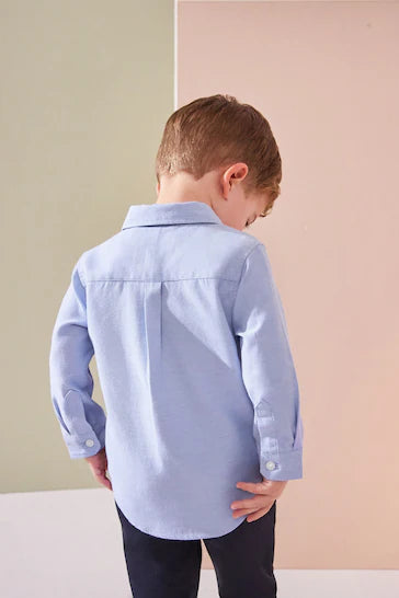 |Niño| Camisa Oxford de manga larga - Carácter azul (3 meses a 7 años)