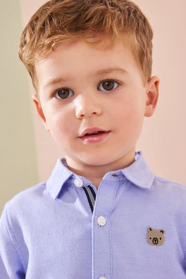 |Niño| Camisa Oxford de manga larga - Carácter azul (3 meses a 7 años)