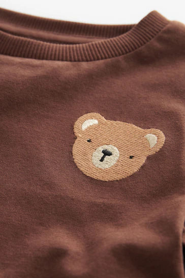 |Boy| Camiseta De Personagem De Manga Comprida - Brown Mini Bear (3 meses a 7 anos)