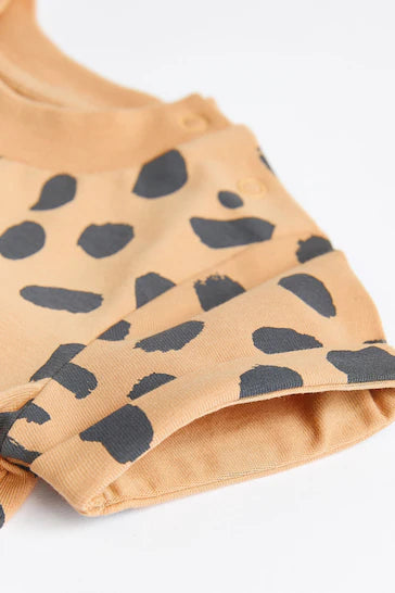 |Niña| Pack de 3 mamelucos tipo camiseta para bebé - Estampado animal Negro/Crema