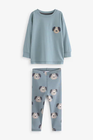 |Niño| Pijama Animal con Patas de Canalé Azul/Marrón/Verde Caqui, Pack de 3 (de 9 meses a 8 años)