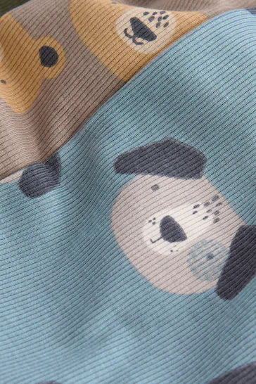 |Niño| Pijama Animal con Patas de Canalé Azul/Marrón/Verde Caqui, Pack de 3 (de 9 meses a 8 años)