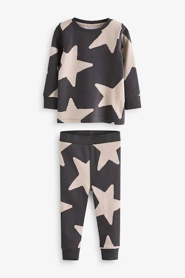 |Boy| Pacote De 3 Pijamas Snuggle – Estrelas Verdes/Cru/Marrom (9 meses a 10 anos)