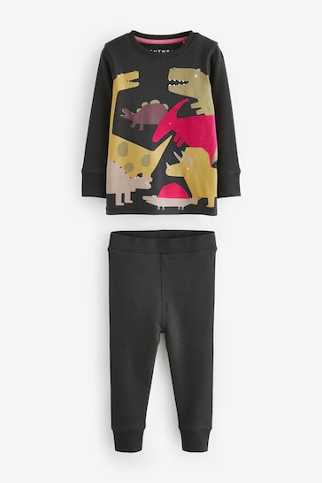 |Niña| Pack de 3 pijamas abrigados 100 % algodón - Dinosaurio rosa/verde (de 9 meses a 12 años)