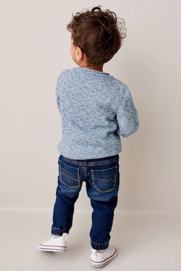 |Boy| Suéter De Tripulação De Malha De Barco Com Personagem Azul (3 meses a 7 anos)