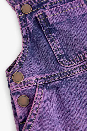 |Girl| Vestido Avental Jeans - Purple (3 meses a 7 anos)