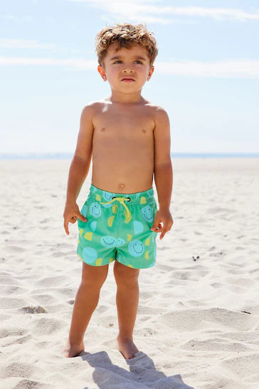 |Boy| Shorts De Banho Estampados - Green/Yellow (3 meses a 7 anos)