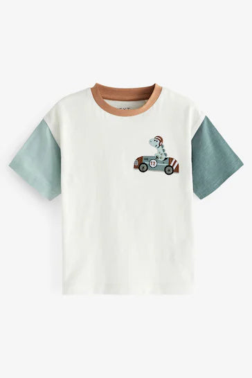 |Boy| Camiseta de manga curta com apliques de personagens – Multi (3 meses a 7 anos)