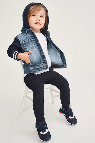 |BigBoy| Jaqueta bomber jeans com capuz (3 meses a 10 anos)
