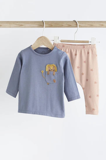 |BabyBoy|  Conjunto de 2 peças de camiseta e leggings para bebê - Baby Lion Pocket