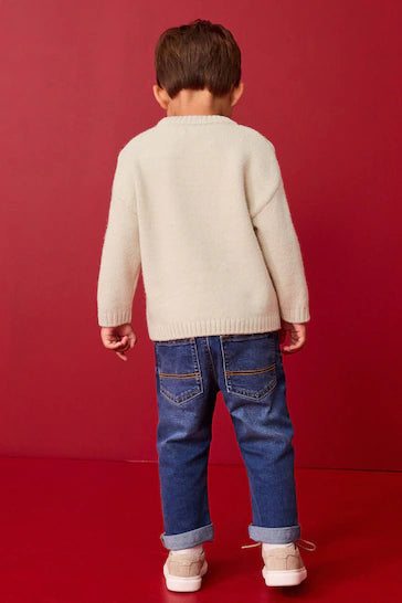 |Niño| Jersey Navideño Cuello Redondo - Rena Crua (3 meses a 7 años)