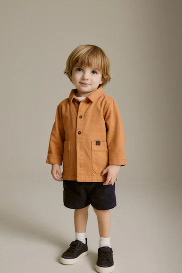 |Niño| Conjunto de Jeans, Camiseta y Short Naranja (3 meses a 7 años)