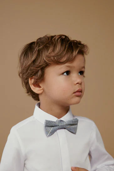 |BabyBoy| Conjunto De Camisa Manga Comprida e Gravata Borboleta - White (3 meses a 12 anos)