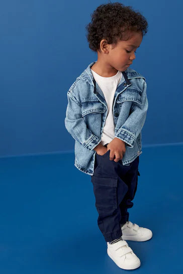 |Boy| Barraco Com Capuz Jeans Azul (3 meses a 7 anos)