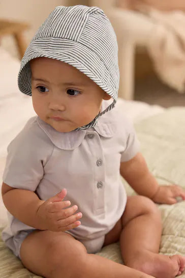 |BabyBoy| Gorro De Bebê Com Listra Azul (0-12 meses)